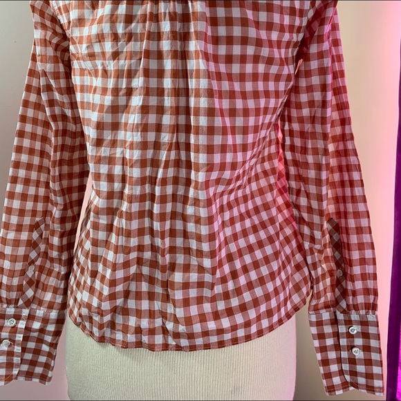 J. Crew Women's Sz 4 Tie Waist Button Down plaid Cotton shirt - Picture 8 of 8